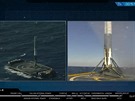 První stupe rakety Falcon 9 bezpen spoívá na plovoucí ploin.