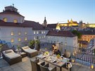 Terasa v hotelu Mandarin Oreintal Prague.