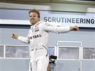 Nico Rosberg slaví vítztví ve Velké cen Bahrajnu.