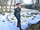 Petr Rejsek v uniform tábního strámistra etnictva na míst vrady