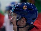 Roman Červenka na tréninku České hokejové reprezentace v Ústí nad Labem.