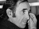 Charles Aznavour po píletu do Prahy 24. ledna 1969