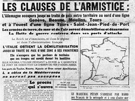 erven 1940. Francouzsk noviny ohlauj podmnky pm s Nmci.