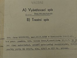 Vrah Jan Holub: vyetovac spis k ppadu vrady z ervence roku 1983