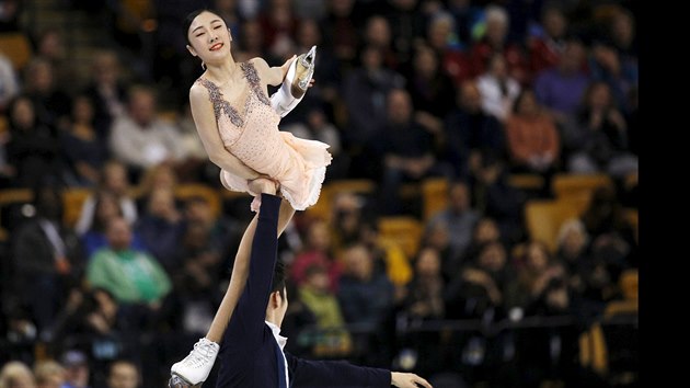 Se-chan Wang a Lej Wang z ny bhem volnch jzd na svtovm ampiontu v Bostonu.