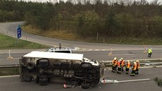 Nehoda na dálnici D4 u obce Voznice