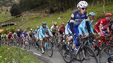 Cyklistický peloton na závod� Kolem Baskicka. V pop�edí Daniel Martin z Etixxu.