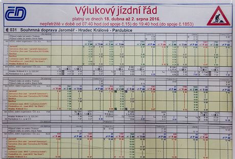 Ndra v Jaromi. Od pondl zane vluka na trati do Hradce Krlov.