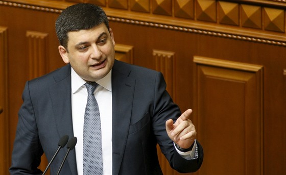 Nový ukrajinský premiér Volodymyr Hrojsman (14. dubna 2014)