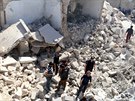 kody zpsobené leteckým náletem na syrské Aleppo (16. duben 2016)