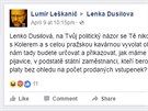 trala vzkaz zpvace Lence Dusilové za její kritiku Miloe Zemana na pedávání...