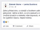 trala Facebookový vzkaz zpvace Lence Dusilové za její kritiku Miloe Zemana...
