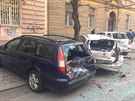 idi na Vinohradech naboural desítky zaparkovaných aut (12. dubna 2016).