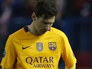 Lionel Messi poté, co Barcelona nezvládla tvrtfinálovou odvetu Ligy mistr na...