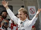 Nico Rosberg z týmu Mercedes se raduje z triumfu ve Velké cen íny. Ani ve...