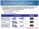 Výrobci mohou pouívat jednotlivá USB loga pouze tehdy, pokud splní specifikaci...