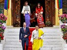 Britský princ William s manelkou Kate a bhútánský král Jigme Khesar Namgyel...