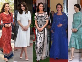 Módní kreace vévodkyn Kate v Indii