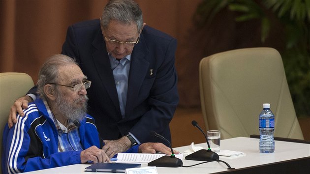 Bval kubnsk prezident Fidel Castro na sjezdu komunistick strany. (19. dubna 2016)