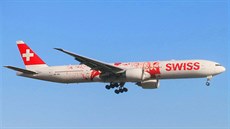 Boeing 777-300ER spolenosti Swiss ve speciálním nátru Tváe výcarska