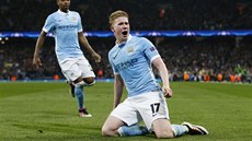 GÓLOVÁ RADOST. Kevin de Bruyne z Manchesteru City se raduje ze vst�eleného gólu.