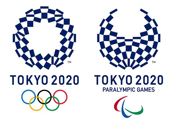 Vlevo logo olympijských her v Tokiu 2020, vpravo logo her paralympijských.