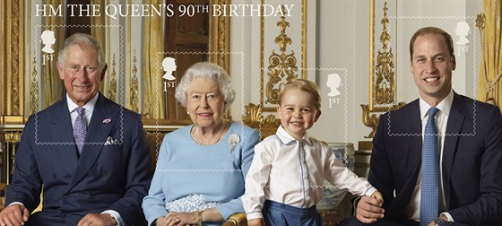 Britská pošta vydává u příležitosti 90. narozenin královny Alžběty II. sadu...