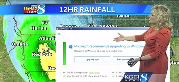 Upgrade na Windows 10 narušil předpověď počasí v přímém přenosu