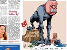 Karikatura v pondlním vydání deníku De Telegraaf