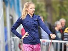 PÍPRAVY. Kristýna Plíková pi tréninku ped turnajem WTA v Praze.