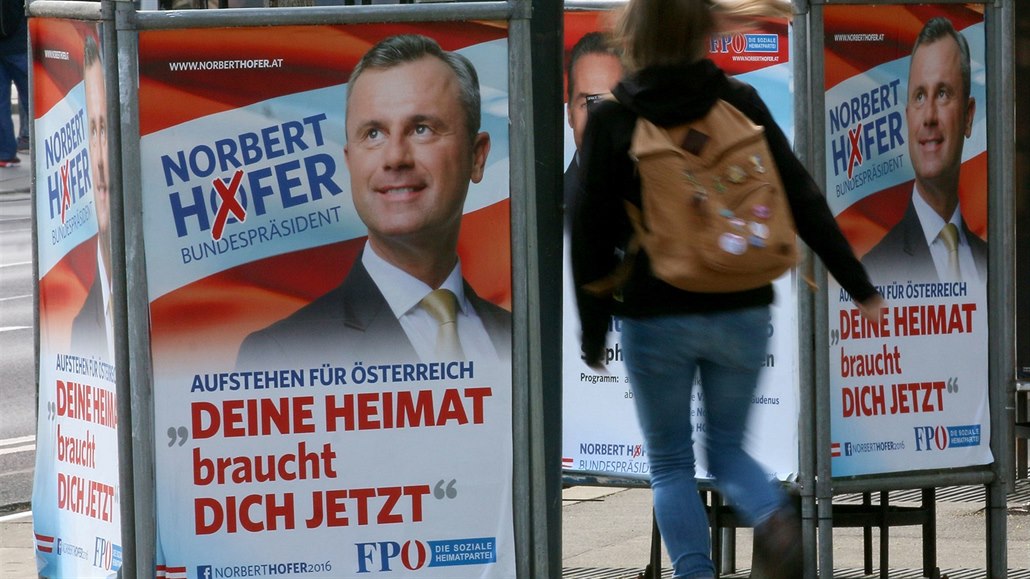 Kandidát pravicov� populistické Svobodné strany Rakouska (FPÖ) Norbert Hofer.