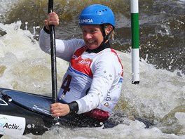 tpnka Hilgertov bhem kvalifikace vodnch slalom v prask Troji