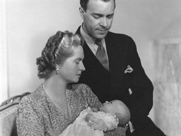 védský princ Gustaf Adolf, princezna Sibylla a jejich syn princ Carl Gustaf...