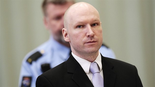 Anders Breivik u soudu (15. března 2016)