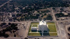 Letecký pohled na chrám fundamentalistické církve FLDS v texaském Eldoradu....