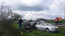 Dopravní nehoda u Borov na Klatovsku. (25. dubna 2016)