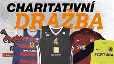 Podepsané dresy basketbalistů Jiřího Zídka, Tomáše Satoranského, Petra Bendy či...