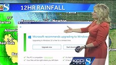 Pr�nik nabídky upgradu na Windows 10 do �ivého vysílání.