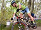 Slovenský cyklista Peter Sagan bhem eského poháru v cross country.