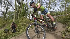 Slovenský cyklista Peter Sagan bhem eského poháru v cross country horských...