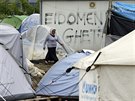 Uprchlický tábor v Idomeni na hranicích ecka a Makedonie. (5. kvtna 2016)