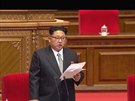 Prezident Kim ong-un na sjezdu vládnoucí Korejské strany práce (6.5.2016).