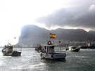 Protesty panlských rybá u Gibraltaru v roce 2013