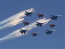 MiG-29 a Su-27. V ruské metropoli Moskv se letos opt konala slavnostní...