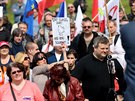 Blok proti islámu poádal demonstraci na Letné. (1.5.2016)