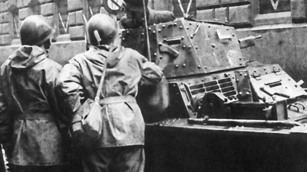 Povstalci s lehk�m tankem Renault AMR-35