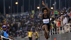 Jamajská trojskokanka Shanieka Thomasová na mítinku v Dauhá.
