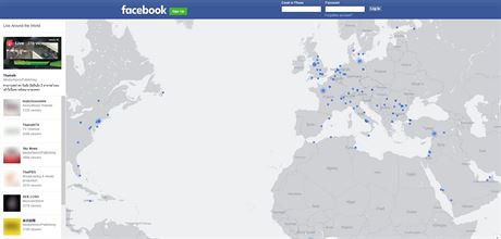 Mapa s pehledem ivých stream, které jsou v jednom okamiku vysílány...