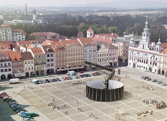Samsonovu kašnu na náměstí Přemysla Otakara II. v Českých Budějovicích obklopí...