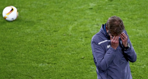 Liverpoolský trenér Jürgen Klopp bhem finále Evropské ligy proti FC Sevilla.